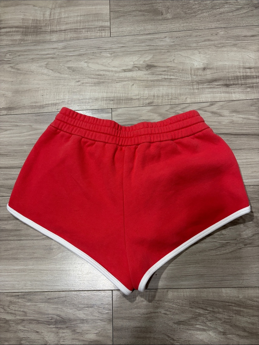 Aritzia Red Athletic Dolphin Shorts with White Trim - Picture 6 of 8